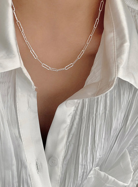 极速女式几何相环项链轻奢小众2021年新款女小Q众设计感锁骨链冷