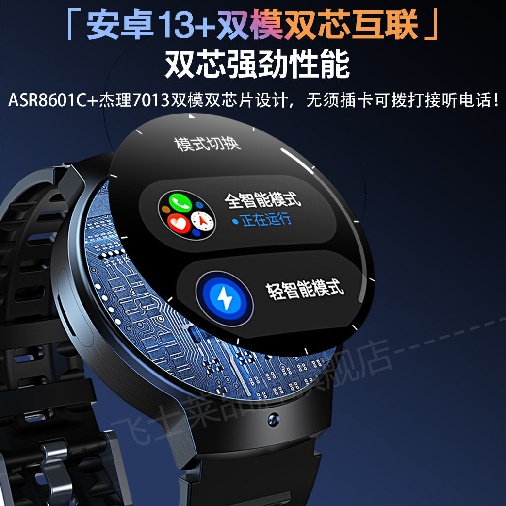 双模双系统5G插卡智能手表高清双镜头便携记录仪实用红外遥控器多功能蓝牙WIFI门禁NFC运动模式健康心率血压,淘宝优惠券,粉丝福利购,淘宝优惠卷