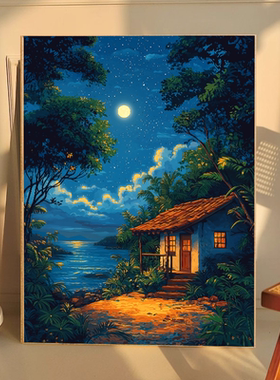 田园小屋系列diy数字油画