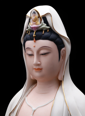 极速德化瓷西方三圣神像r陶瓷观音佛像阿弥陀佛大势至菩萨家用供