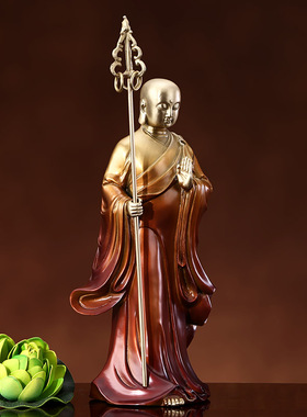 极速宝成佛具地藏王佛像纯y铜家用居家供奉摆件九华山地藏王