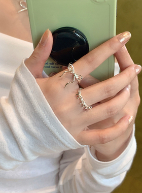 清冷感蝴蝶结戒指女2024新