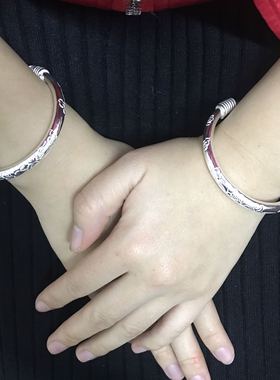 全手工定制999足银镯女子