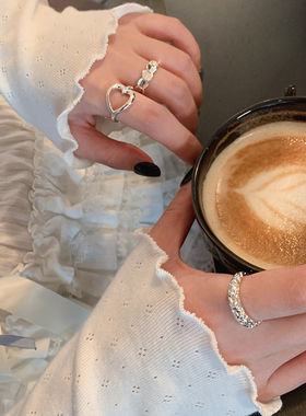 出圈搭配!ins风爱心戒指