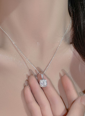 美芙仁方糖锆石银项链女足