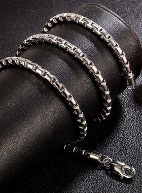 美芙仁S925银镀白金盒子男