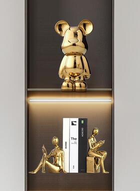 书挡人物摆件现代轻奢客厅办公室桌面摆设书架高级感酒柜软装饰品