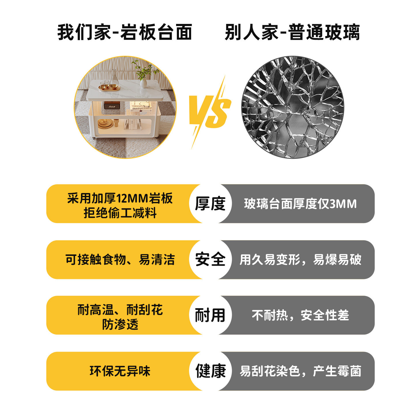 客厅可移动沙发岩板边几家用新款高级感小户型智能感应发光小推车,淘宝优惠券,粉丝福利购,淘宝优惠卷