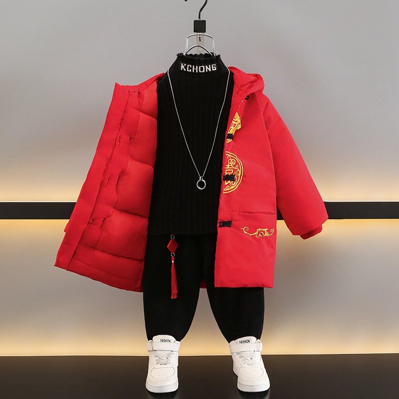 儿童汉服男童中国风唐装加厚棉服元旦女童拜年服中小童过新年喜庆,淘宝优惠券,粉丝福利购,淘宝优惠卷