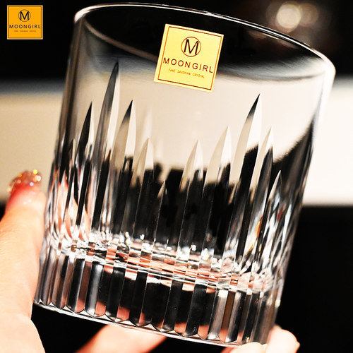 MOONGIRL纯手工切子水晶玻璃威士忌洋酒杯古典杯调酒杯啤酒水杯子 - 图0
