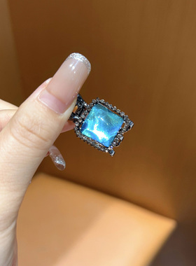 精致树脂蓝色小抓夹气质金属发夹侧边刘海碎发夹子小号鲨鱼夹发饰