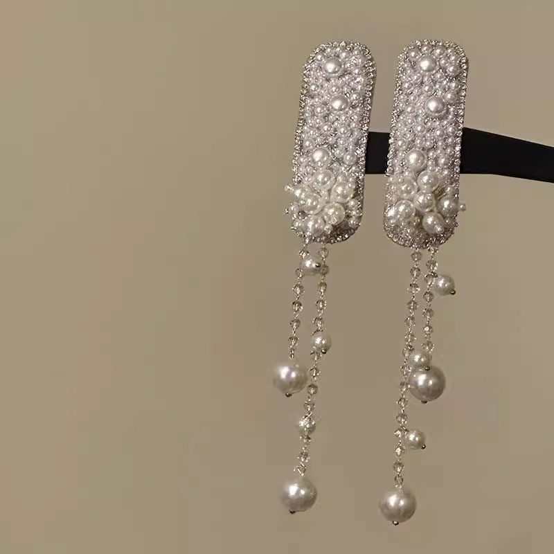 新中式珍珠流苏发夹女小众民族风发饰侧边夹子头饰水钻发卡,淘宝优惠券,粉丝福利购,淘宝优惠卷