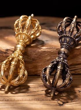 尼泊尔黄铜九股金刚杵藏传九股杵用品降魔杵摆件