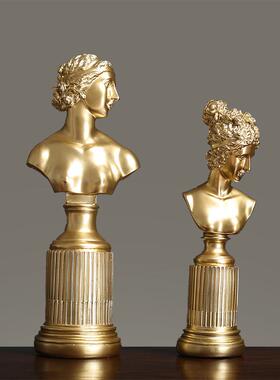 欧式简约轻奢女神雕像模型摆件创意客厅玄关样板间人物装饰品摆设