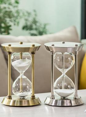 新款五金金属沙漏计时器创意结婚礼品客厅书房摆件儿童弹琴计时