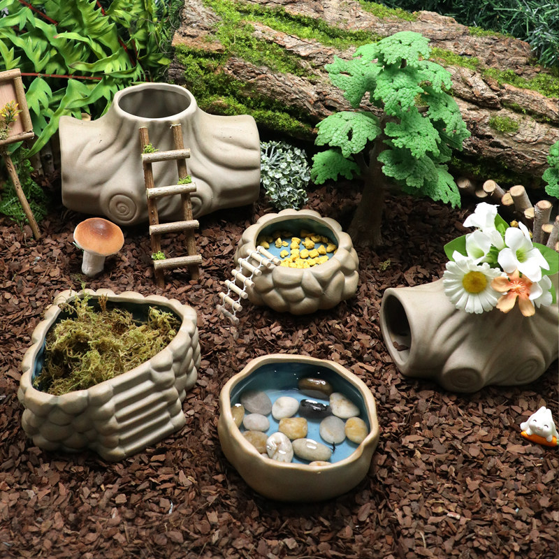 寄居蟹粗陶系列～水盆躲避屋窝自然风造景隧道通道大号小号,淘宝优惠券,粉丝福利购,淘宝优惠卷