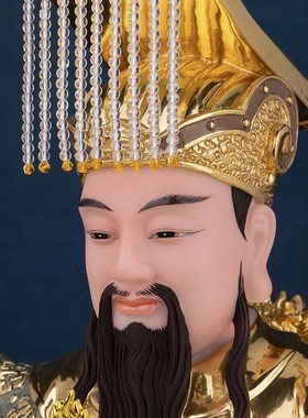 极速汉白玉贴金树脂彩绘玉帝王母神像供奉坐龙椅玉皇大Z帝王母娘