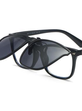 极速太阳眼镜夹片男女潮偏光眼镜近F视夹片式大框开车钓鱼抗UV镜