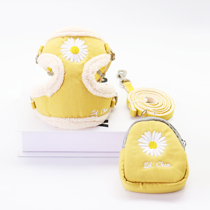 极速亚马逊刺绣j菊花背心式宠物牵引绳狗狗胸抱婴袋猫咪牵引绳狗,淘宝优惠券,粉丝福利购,淘宝优惠卷