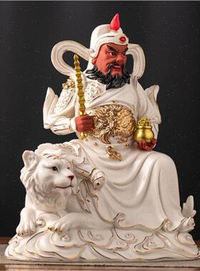 极速德化陶瓷赵公明o武财神骑虎神像供奉招财家用供奉摆件赵元帅