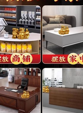 极速铜貔貅摆件一对公母s纯黄铜貔恘全黄铜皮丘家用客厅店铺办公