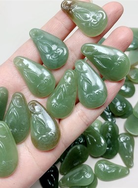 极速天然和田玉一帘幽梦静心吊坠项坠A 33*19*5左右 坠子打吊坠孔