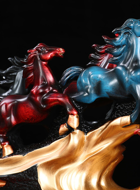 极速八骏雄风招财马摆件中式客厅办公室酒柜装P饰品公司乔迁开业