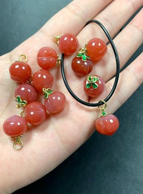 极速天然盐源玛瑙大号桃子吊坠x 女款可爱桃子项坠项链 水头足颜