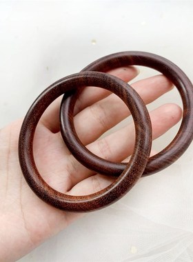 极速老料b紫檀木女款圆条美人条手镯 木质镯子 文玩圆条手镯 新款