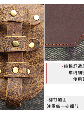 新品barber复古发型师工作服高质量头层牛皮美发U围裙剪发理发染