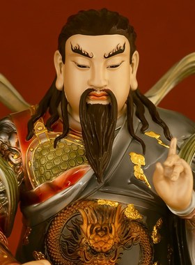 纯铜真武大帝神像道家玄t武祖师爷铜像玄天上帝摆件荡魔天尊北帝