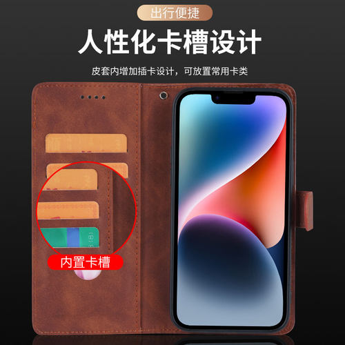 适用荣耀x60手机壳BRC-AN00翻盖保护套全包镜头防摔HonorX60新款牛纹皮套X6O软外壳带盖双面60x插卡ANOO男女 - 图0