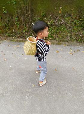 幼儿园儿童竹制品玩具竹编背渔篓