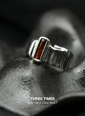 时尚气质暗黑风落日余晖锆石戒指