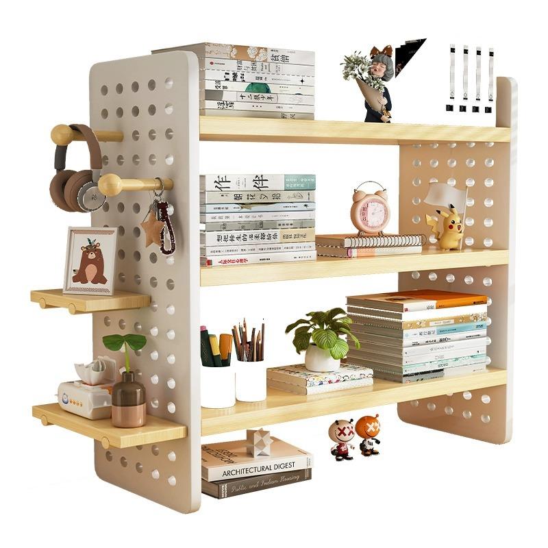 Desktop storage shelf desk storage shelf household multi-layer book display shelf office desk hole board placement shelf