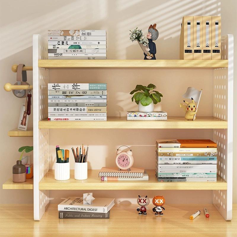 Desktop storage shelf desk storage shelf household multi-layer book display shelf office desk hole board placement shelf