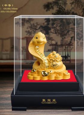 绒沙金防金十二生肖蛇树脂摆件客厅装饰摆件公司年会4S店活动礼品
