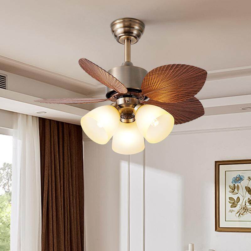 卧室风扇灯2025新款ABS芭蕉叶扇叶简约客厅餐厅复古房间吊扇灯,淘宝优惠券,粉丝福利购,淘宝优惠卷