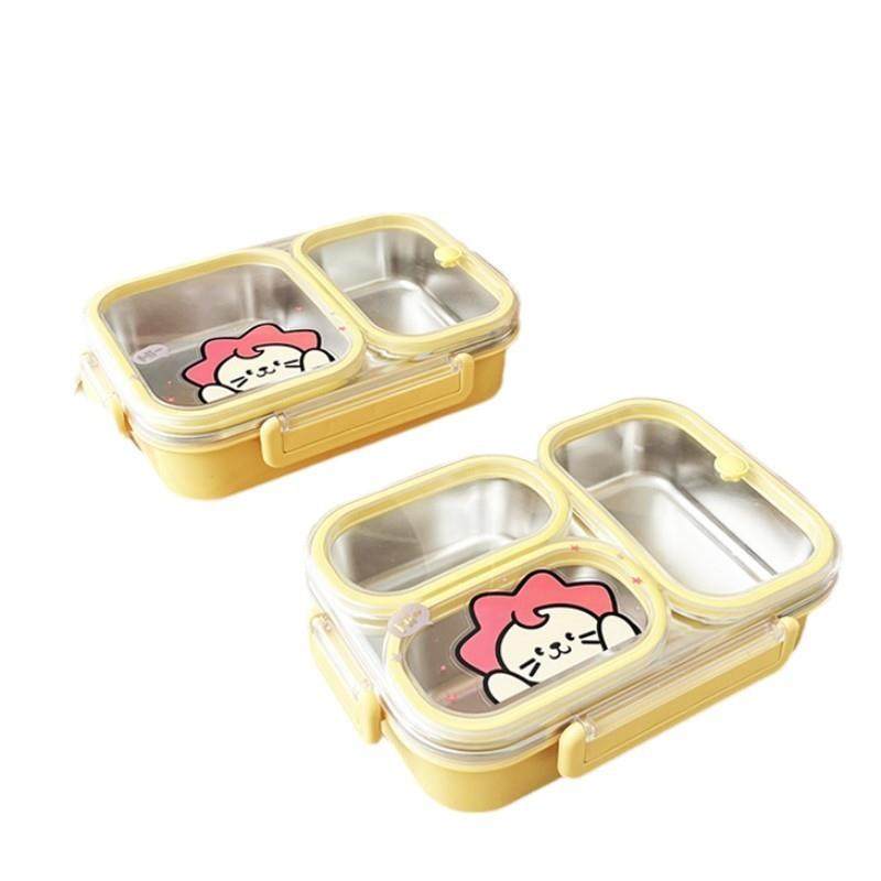 304不锈钢快餐盒分格密封保温饭盒微波炉加热小学生餐盘带餐具,淘宝优惠券,粉丝福利购,淘宝优惠卷