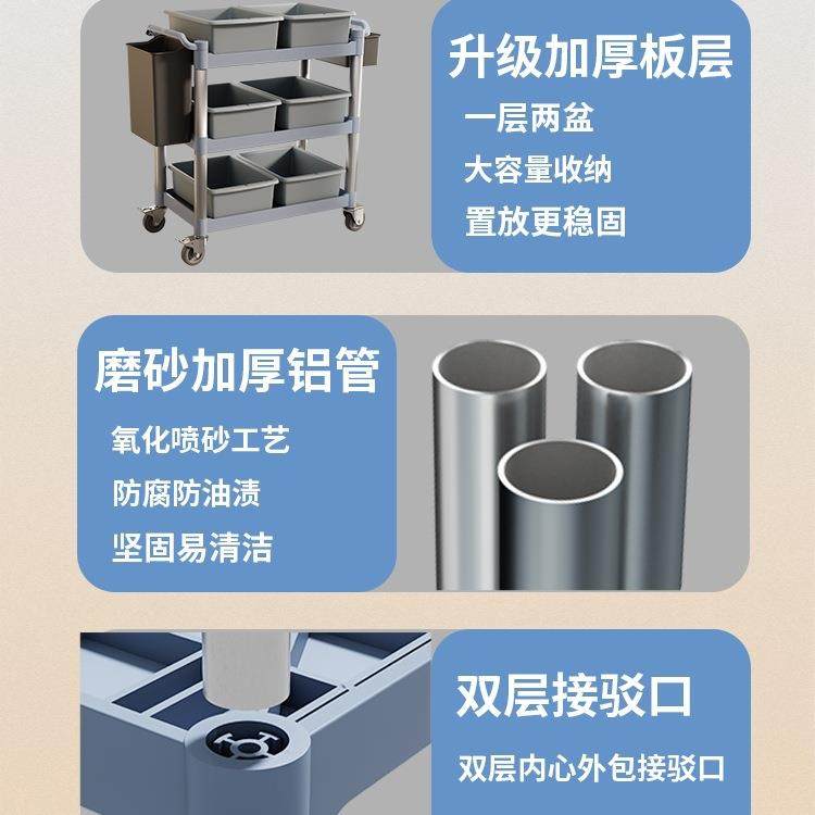 酒店餐饮收餐车商用餐厅移动饭店三层收碗碟撤台收集车送餐小推车,淘宝优惠券,粉丝福利购,淘宝优惠卷