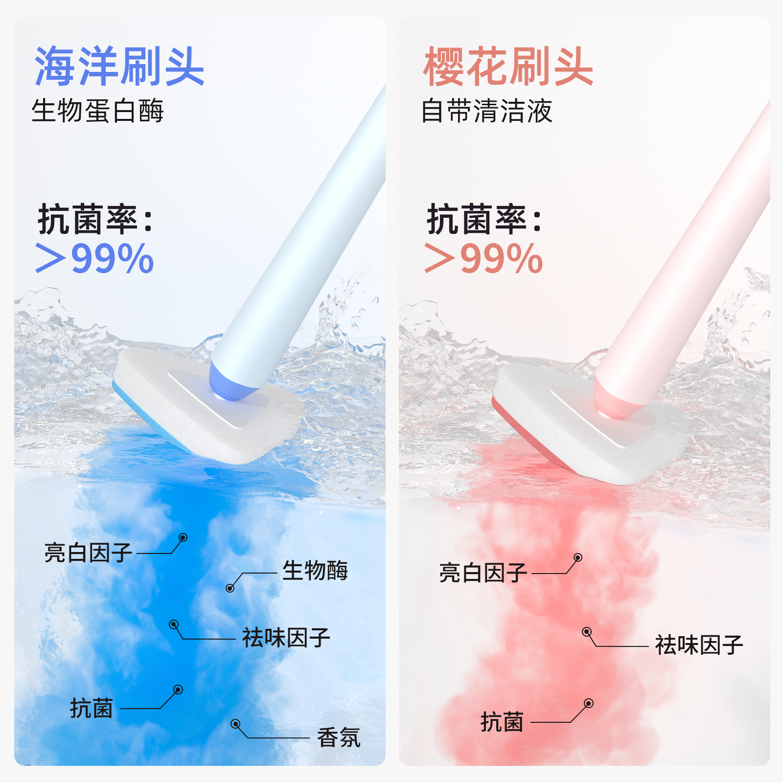 秉秀马桶刷套装一次性清洁刷子厕所神器磁吸挂壁360度刷头无死角