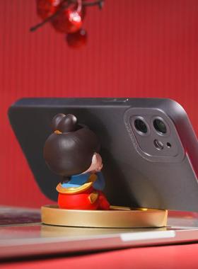 中式唐仕女手机支架创意可爱家居客厅桌面装饰品小摆件树脂工艺品