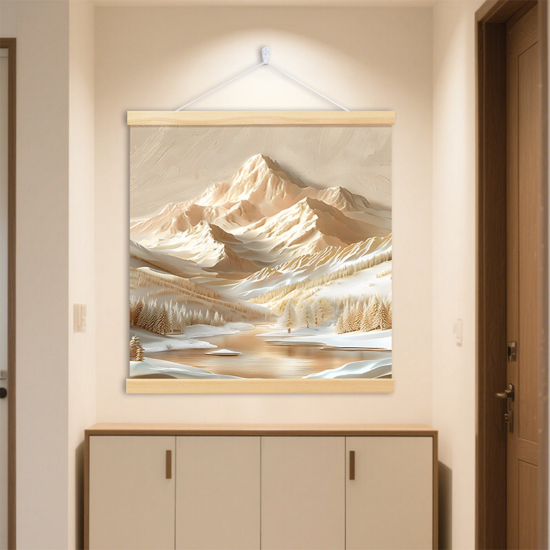 新中式金山画靠山图客厅沙发挂画现代简约入户玄关背景墙壁装饰画,淘宝优惠券,粉丝福利购,淘宝优惠卷