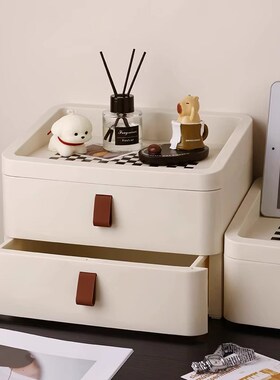 奶油风入户玄关桌面摆件抽屉收纳高级感化妆台鞋柜置物架家居装饰