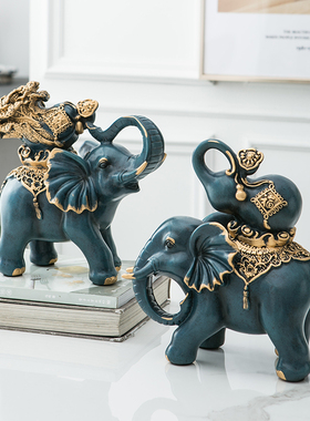 大象摆件招财镇宅酒柜装饰品新家客厅玄关电视柜创意摆设家居饰品
