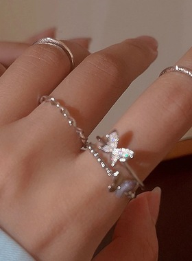 极速Butterfly Metal 4pcs set RingJs women蝴蝶4件套戒指 关节