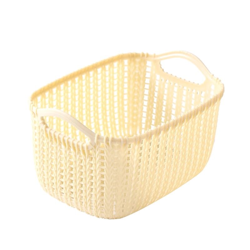 仿藤编桌面收纳篮家用玩具杂物置物篮塑料厨房收纳筐零食洗澡篮子,淘宝优惠券,粉丝福利购,淘宝优惠卷