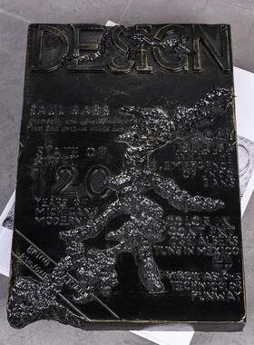 现代简约复古仿金属书本家居饰品样板间售楼处书房客厅装饰摆件