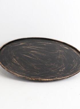 现代新中式围边托盘摆件酒店展厅会所桌面收纳软装花艺盆景花搭配