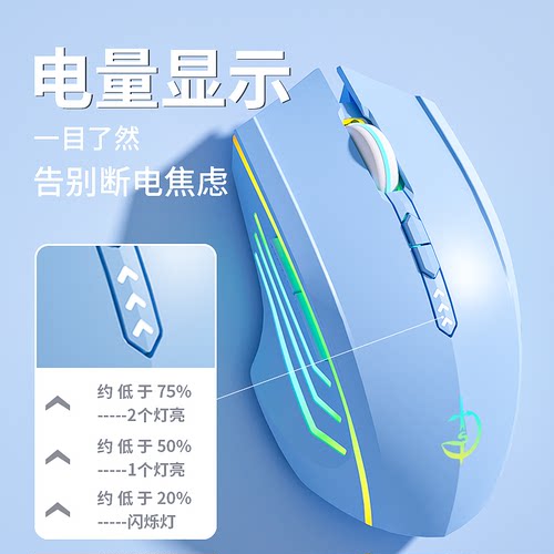 蓝牙无线鼠标静音可充电电竞游戏人体工学办公笔记本台式电脑通用 - 图0